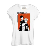 Haikyuu! Karasuno KageHina Beyaz Kadın Tshirt