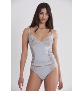Kadın Dantelli Penye Atlet Külot / Kaşkorse Set - 391 Mist