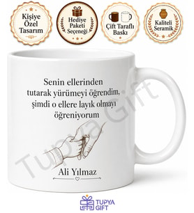 Babam En İyisi Yazılı Çocuktan Babaya Kupa Bardak Babalar Günü Hediye