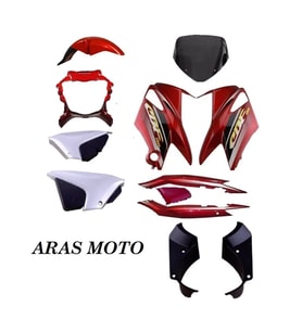 Honda Cbf 150 Kaporta Grenaj Seti Kırmızı Arka Çamurluk Hariç  _Supermoto (Renksiz)