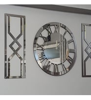 Kişiye Özel Dekoratif Pleksi Ayna Duvar Saati ve Yan Dekorları (gümüş veya gold)