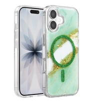 Onegif Apple iPhone 17 Lotus Simli Magsafe Kapak - Yeşil