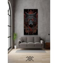 12 parça Kurt Kırmızı Göz Çerçeve Görünümlü Mdf tablo Duvar Süsü Hediyelik Eşya (45cm x 85cm)