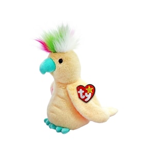 TY Beanie Babies Pompom Krem Kakadu 20 cm Peluş Oyuncak  Orijinal TY Kuş Peluş  Yumuşak & Renkli Koleksiyon Oyuncağı (Çok Renkli)