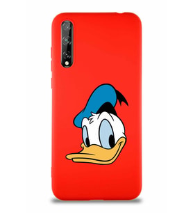 Huawei Y8P Soft Premier Kapak Donald Duck-B Tasarımlı Silikon Kılıf - Kırmızı (Şeffaf)