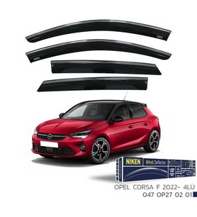 Opel Corsa F Kromlu Cam Rüzgarlığı Niken 2022+ Sonrası Uyumlu (Siyah)