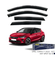 Opel Corsa F Kromlu Cam Rüzgarlığı Niken 2022+ Sonrası Uyumlu (Siyah)