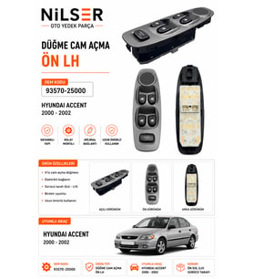 Hyundai Accent Cam Düğme Ön Sol 2000-2002