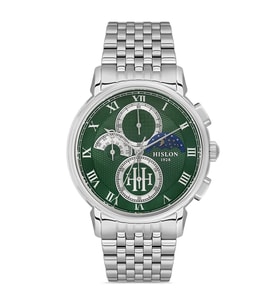 Hislon TM143S-15SS Gece Gündüz Göstergeli Safir Camlı Çelik Kordon Çelik Kasa 5 ATM Suya Dayanıklı Metalik Renk Erkek Kol Saati