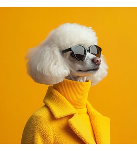 TURUNCU KAZAKLI KÖPEK EV DUVAR SALON GÜZELLİK SALONU OFİS DÜKKAN DEKARASYON KANVAS TABLO (Akçaağaç)