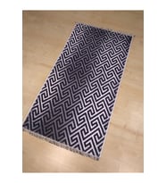 EVALİFE 8096 SİYAH INCE MAKİNEDE YIKANABİLİR HALI 80X150 CM