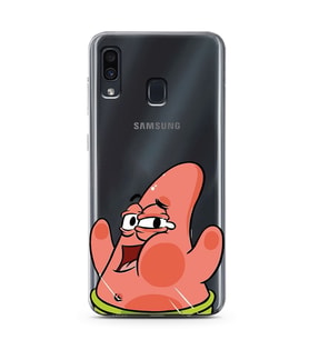 Samsung Galaxy A20/A30 Uyumlu Patrick Star Desenli Şeffaf Telefon Kılıfı