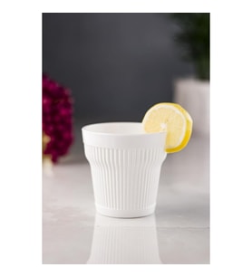 Akrilik Beyaz Tekli Kısa Bardak & Su Meşrubat Kahve Yanı Bardağı 300 ml ( Cam Değildir )
