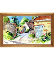 EV İŞYERİ OFİS İÇİN ALTIN ÇERÇEVELİ PASPARTULU TABLO VB695