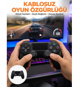 PS4 Uyumlu Kablosuz Oyun Kolu – Gerçekçi Titreşimli Geri Bildirim Yeni Nesil