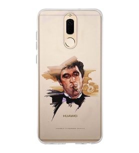 Huawei Mate 10 Lite Uyumlu Tony Montana Scarface Desenli Şeffaf Telefon Kılıfı