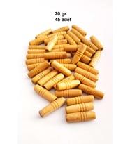 20 Gr (45 Adet) Ahşap Boncuk 25 mm boy x 10 mm en Doğal Ahşap Makrome El İşi Çanta
