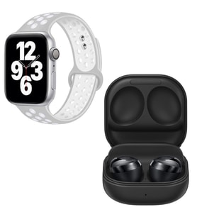 Apple Watch 7 Nike 44 Gümüş Akıllı Saat Galaxy Buds Pro Siyah Kablosuz Bluetooth Kulaklık