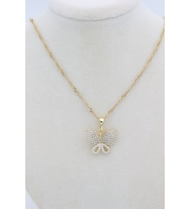 STİL İNCİSİ/XUPING JEWELRY KELEBEK ZİRKON TAŞLI KOLYE (Altın Rengi)