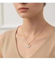 STİL İNCİSİ/XUPING JEWELRY KELEBEK ZİRKON TAŞLI KOLYE (Altın Rengi)