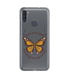Samsung Galaxy M21 Uyumlu Kelebek Desenli Şeffaf Telefon Kılıfı