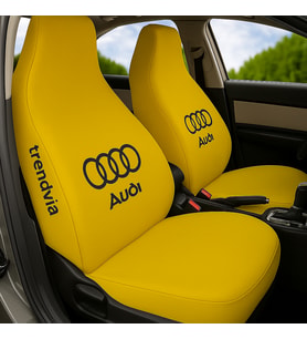 Audi Uyumlu Penye Koltuk Kılıfı Seti Ön ve Arka Oto Kılıf Takımı (Sarı)