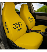 Audi Uyumlu Penye Koltuk Kılıfı Seti Ön ve Arka Oto Kılıf Takımı (Sarı)