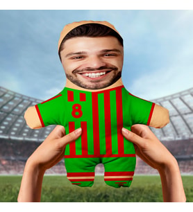 Motto Gift Kişiye Özel Fotoğraflı Yeşil Kırmızı Taraftar Peluş Oyuncak 531015