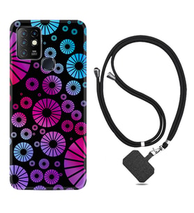 INFINIX Hot 8 9 10 11S Hot 10 Play 10T Kılıf Boyun Askılı Silikon Daireler 1751