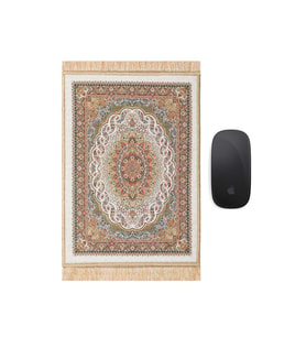 Bursa İpek Beyaz Dekoratif Küçük Halı Mousepad