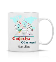 Coğrafya Öğretmeni Tasarım İsim Yazılı Hediye Çay Kahve Kupa Bardak-Öğretmenler4