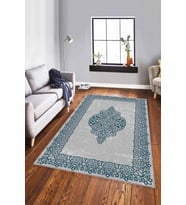 Zümrüt Klasik Göbekli Kaymaz Tabanlı Dekoratif Halı MK49 - 100 x 160 cm