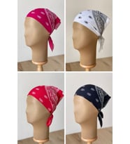 %100 Pamuklu Klasik Desen Unisex 4lü Bandana Seti Renkli Bandana Etnik Desenli A Kalite Bandana