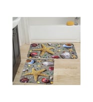 Rovigo Home Dijital Baskılı 2'li Banyo paspas Takımı RVG5007 (Bej)