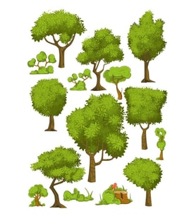 Ağaçlar sticker Set-1 15 Parça Telefon, Tablet, Defter, Laptop Sticker
