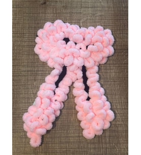 19X13 CM KADİFE PELUŞ FİYONK APLİKE ARMA YAMA DİKİŞ AKSESUARI (Pembe)