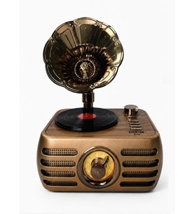 Nostaljik Şarjlı Bluetooth Fm Radyo & Işıklı Gramofon Hoparlör RT-704