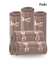 Parlo Elastik Bandaj 15 cm x 1,5 m 6’lı Set – %300 Esnek, 4,5 m’ye Kadar Uzayan, Metal Kancalı Destek ve Sargı Bandajı
