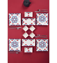 12 Parça 4 Kişilik Çini Kahvaltı Takımı Handmade Kahvaltılık Sunum Seti Servis Tabakları
