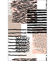 Eliana Home Baskılı, Yıkanabilir Kaymaz Taban Salon Halısı LNA0238 100x150 cm (Pembe)