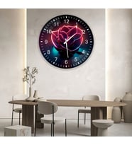 Canlı Gül Cam Saat - 60 cm