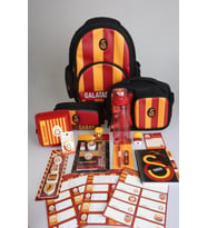 YENİ SEZON LİSANSLI GALATASARAY ÇUBUKLU FULL KIRTASİYE OKUL SETİ 3 BÖLMELİ OKUL,KALEM VE BESLENME ÇANTASI,700 ML MATARA,BESLENME KABI SETİ (Standart)