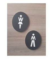 Mat Antrasit Seri WC Yönlendirme Levha Seti