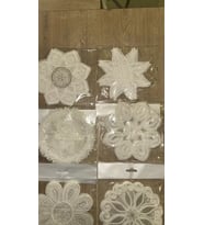 6'lı Dantel Kahve Sunumluğu 15x15 cm Asorti Desenli Fincan Altlığı Takımı
