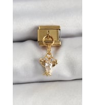 316L Çelik Sallantılı Zirkon Taşlı Yengeç Model Gold Renk Nomination Charm - TJ-BC1417