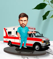 Kişiye Özel Ambulans Tasarımlı Karikatür Biblo
