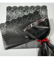 Çiçek Buket Kağıdı-Dantel Desenli-Mat Opp-55x55cm-10Sayfa (Siyah)