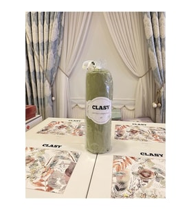 Clasy Minel Çift Kişilik Lastikli Çarşaf Seti  Açık Gri 160x200 (Yeşil)