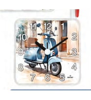 Galaxy Mıknastıslı Nostaljik Motorsiklet Eskitme Desenli Buzdolabı Saati Kare 10 x 10 cm