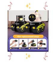 Çocuklar İçin LED Robot Projektörlü Müzikli Gece Lambası